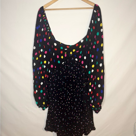 RIXO X Target Black Colorful Polka Dot Flirty Swing Dress NWT Size 24W/26W - Picture 4 of 7